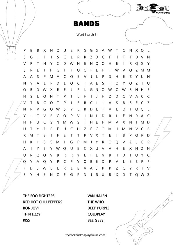 BANDS wordsearch5